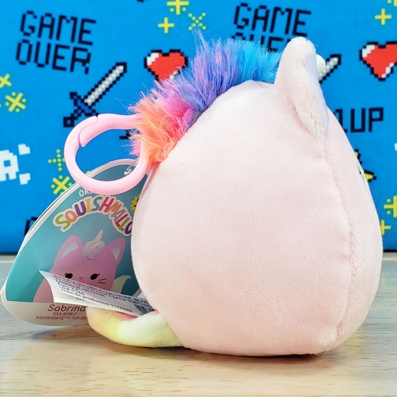 Squishmallow Sabrina the Caticorn 3.5" Clip UltraSoft Stuffed Plush Toy NWT - Picture 3 of 12